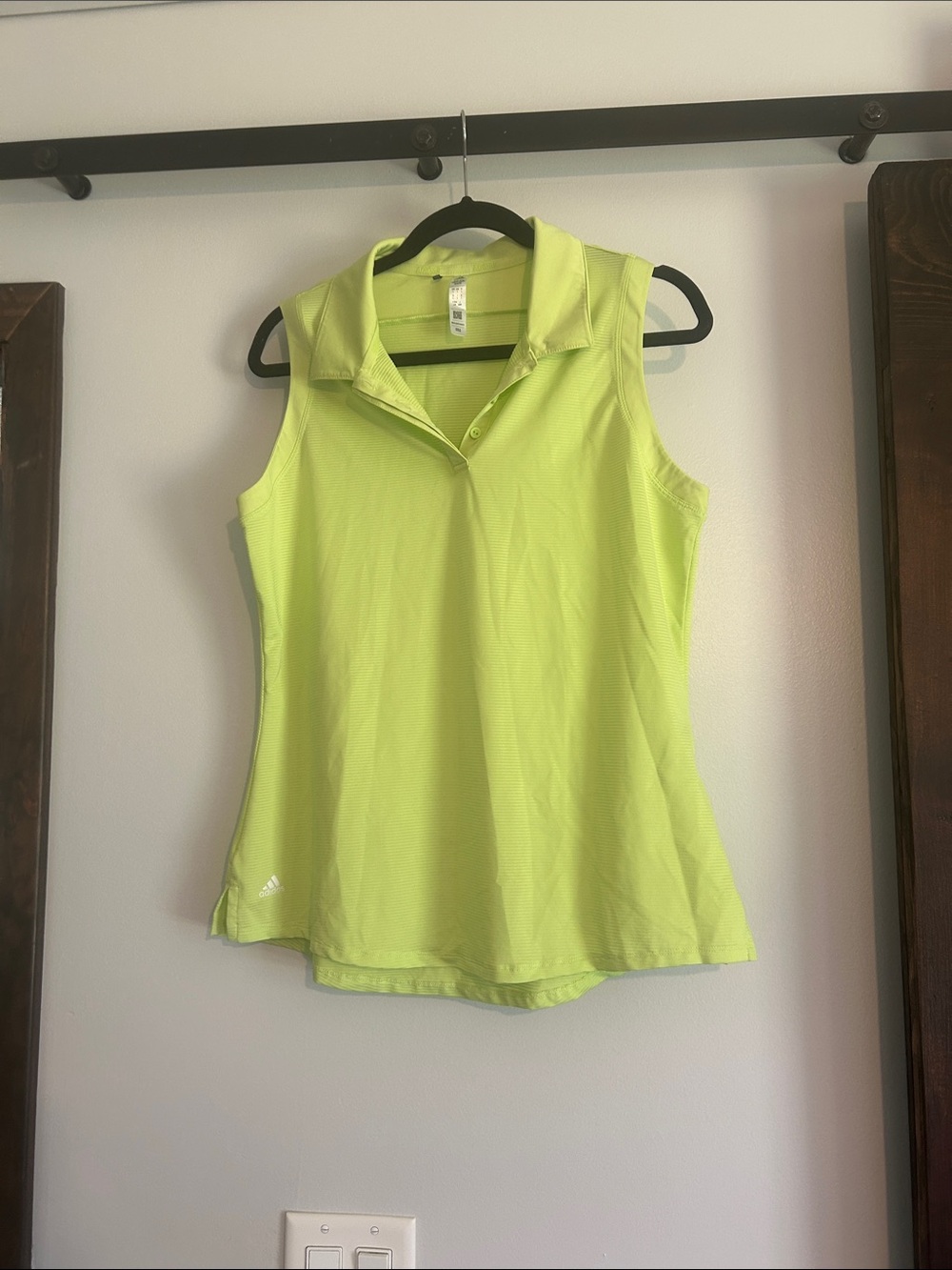 NWOT Adidas Sleeveless Golf Polo Top - Lime Green